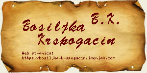 Bosiljka Krspogačin vizit kartica